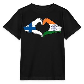 Finlande Inde mains forme de coeur utilisé - T-shirt bio MINI CREATOR Stanley/Stella Enfant - noir - Devant - Mikhail (115cm)