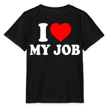I love my job - Stanley/Stella Kinder T-Shirt MINI CREATOR  - Schwarz - Vorne - Mikhail (115cm)
