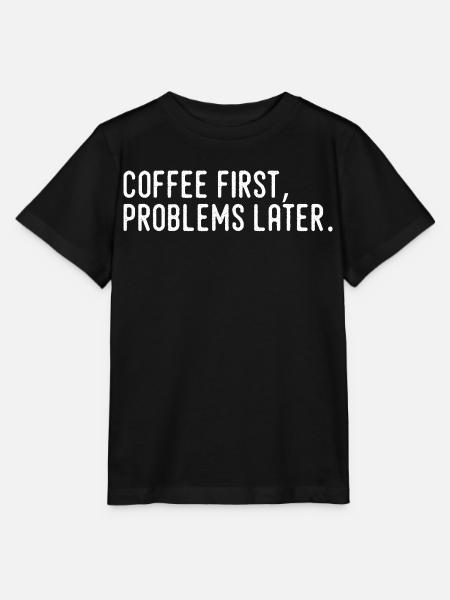 Kaffee erst Probleme später - Stanley/Stella Kinder T-Shirt MINI CREATOR - Schwarz
