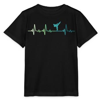 Taekwondo Taekwondo Heartbeat - Stanley/Stella MINI CREATOR Kids’ T-Shirt - black - Front - Mikhail (115cm)