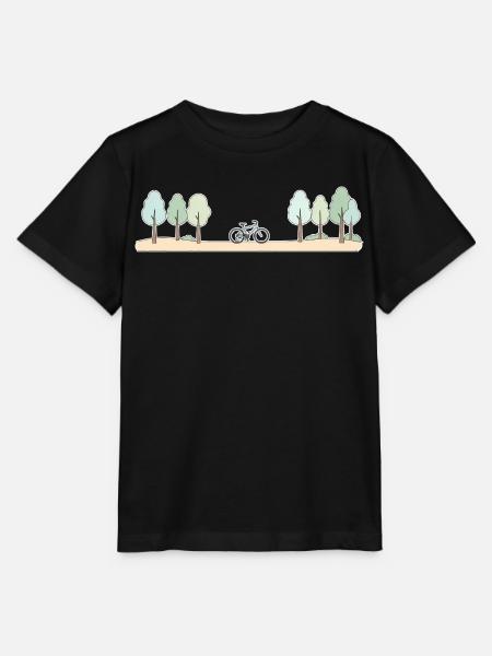 Waldpfad Fahrradszene - Stanley/Stella Kinder T-Shirt MINI CREATOR - Schwarz