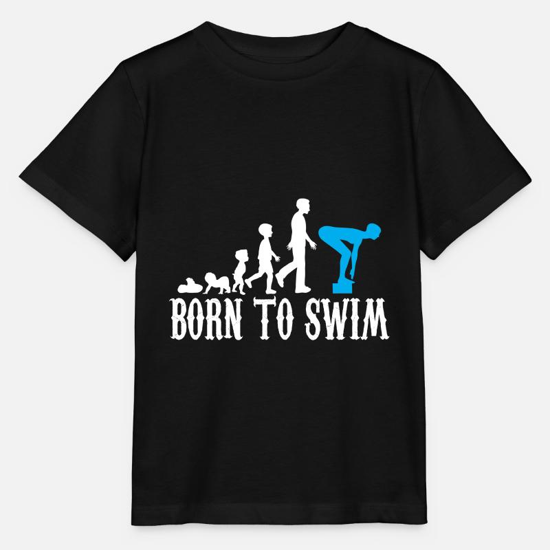 Cadeau de naissance bébé nageur évolution naissance - T-shirt bio MINI CREATOR Stanley/Stella Enfant - noir