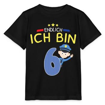 6.Geburtstag Polizei Junge Kinder Schule Geschenk - Stanley/Stella Kinder T-Shirt MINI CREATOR  - Schwarz - Vorne - Mikhail (115cm)