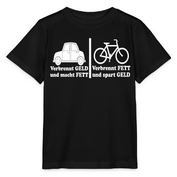 Auto gegen Fahrrad, Qual der Wahl? - Stanley/Stella Kinder T-Shirt MINI CREATOR  - Schwarz - Vorne - Mikhail (115cm)