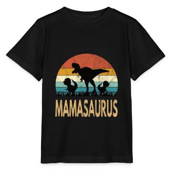 Mamasaurus Rex Dinosaur Dino - Stanley/Stella MINI CREATOR Kids’ T-Shirt - black - Front - Mikhail (115cm)