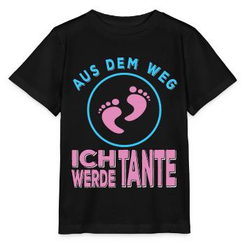 Aus dem Weg ich werde Tante Ankündigung - Stanley/Stella Kinder T-Shirt MINI CREATOR  - Schwarz - Vorne - Mikhail (115cm)