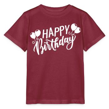 Joyeux anniversaire - T-shirt bio MINI CREATOR Stanley/Stella Enfant - bordeaux - Devant - Kain (125cm)