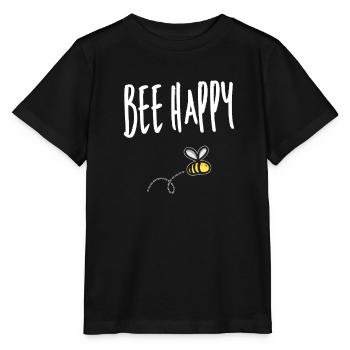 Bee happy bee beekeeper wasp honey saying bees - Stanley/Stella MINI CREATOR Kids’ T-Shirt - black - Front - Mikhail (115cm)