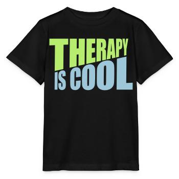 therapy is cool Quote - Stanley/Stella MINI CREATOR Kids’ T-Shirt - black - Front - Mikhail (115cm)