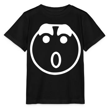 Emoji sketch blanc surpris - T-shirt bio MINI CREATOR Stanley/Stella Enfant - noir - Devant - Mikhail (115cm)