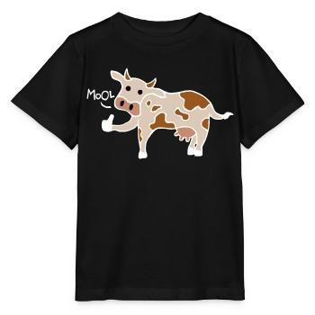 Mool / Cool Cow Thumbs Up (Blanc) - T-shirt bio MINI CREATOR Stanley/Stella Enfant - noir - Devant - Mikhail (115cm)