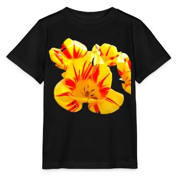 Fleurs,Fleur,Printemps,Fleurs,Tulipes - T-shirt bio MINI CREATOR Stanley/Stella Enfant - noir - Devant - Mikhail (115cm)