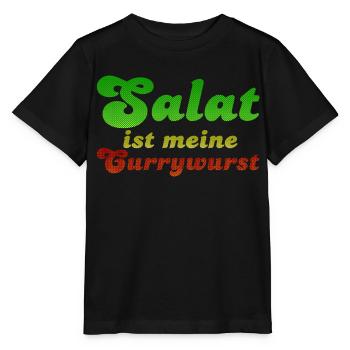 Salat ist meine Currywurst - T-shirt bio MINI CREATOR Stanley/Stella Enfant - noir - Devant - Mikhail (115cm)