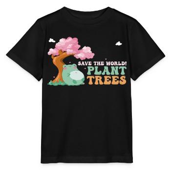 Sauvez le monde, plantez des arbres - Cute Frog - Arbor - T-shirt bio MINI CREATOR Stanley/Stella Enfant - noir - Devant - Mikhail (115cm)