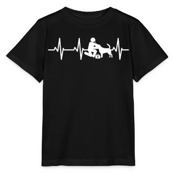 Ligne de cœur de bonhomme allumette vétérinaire - T-shirt bio MINI CREATOR Stanley/Stella Enfant - noir - Devant - Mikhail (115cm)