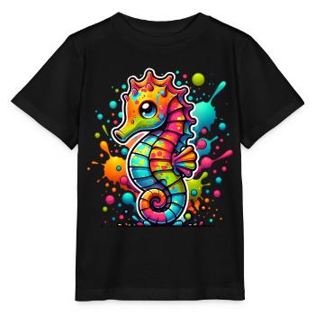 Hippocampe Hippocampe - T-shirt bio MINI CREATOR Stanley/Stella Enfant - noir - Devant - Mikhail (115cm)