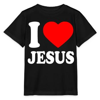 I love jesus - Stanley/Stella Kinder T-Shirt MINI CREATOR  - Schwarz - Vorne - Mikhail (115cm)