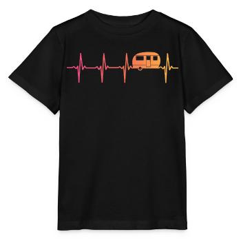 caravane sunset battement de coeur camping caravan - T-shirt bio MINI CREATOR Stanley/Stella Enfant - noir - Devant - Mikhail (115cm)