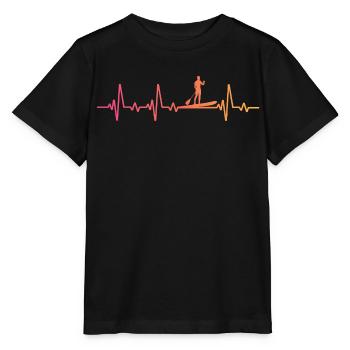 Sunset Heartbeat Stand-up-Paddle - Stanley/Stella Kinder T-Shirt MINI CREATOR  - Schwarz - Vorne - Mikhail (115cm)
