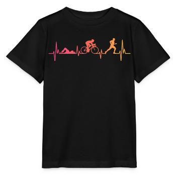 Triathlon Sunset Heartbeat Triathlete - Stanley/Stella MINI CREATOR Kids’ T-Shirt - black - Front - Mikhail (115cm)