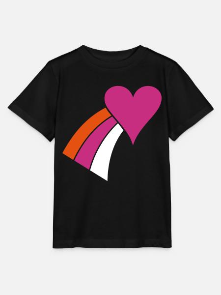 Regenbogenherz - Stanley/Stella Kinder T-Shirt MINI CREATOR - Schwarz