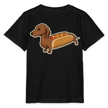 Hot Dog Dog - Stanley/Stella Kinder T-Shirt MINI CREATOR  - Schwarz - Vorne - Mikhail (115cm)