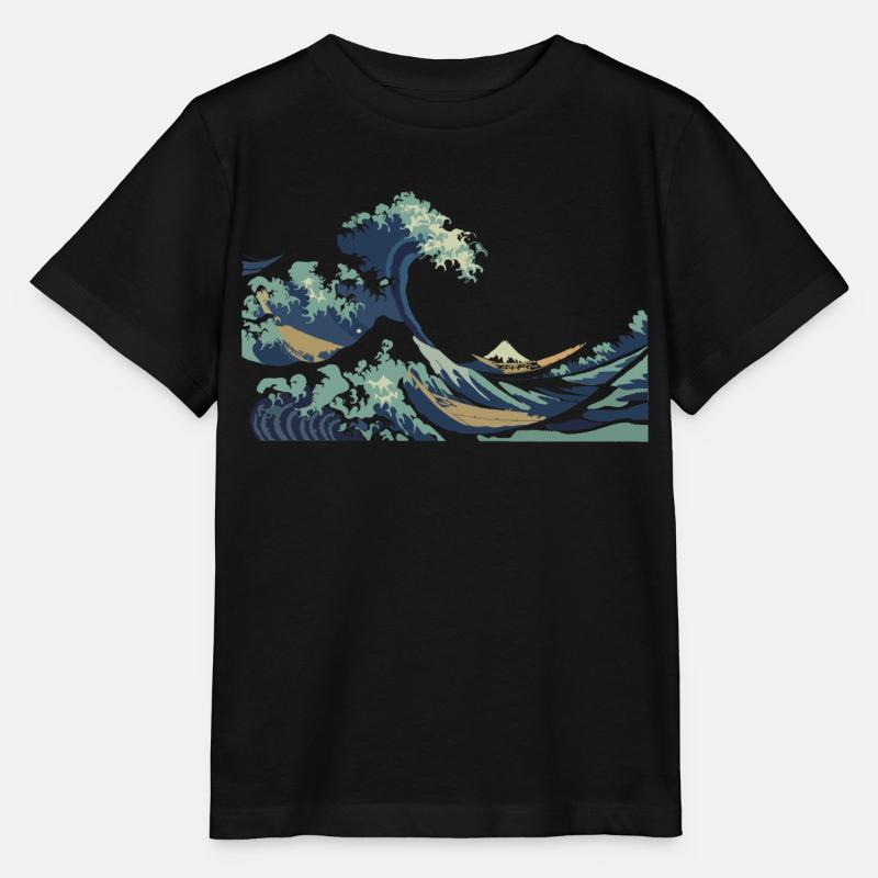 Japan Hokusai Große Welle - Stanley/Stella Kinder T-Shirt MINI CREATOR - Schwarz