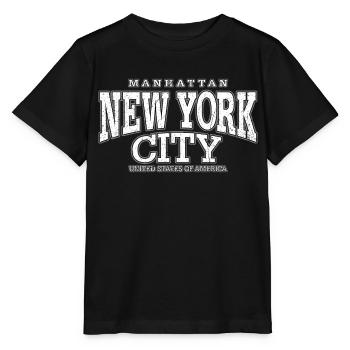 New York City Manhattan white (oldstyle) - Stanley/Stella Kinder T-Shirt MINI CREATOR  - Schwarz - Vorne - Mikhail (115cm)