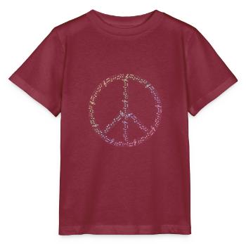 Musique hippie | Peace Amour des années 60 | Cadeau - T-shirt bio MINI CREATOR Stanley/Stella Enfant - bordeaux - Devant - Kain (125cm)