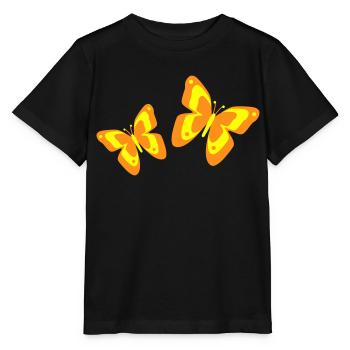 Butterfly Butterfly Insects Spring Summer colorful - Stanley/Stella MINI CREATOR Kids’ T-Shirt - black - Front - Mikhail (115cm)