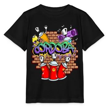 Cordoba Espagne Ville Graffiti Sprayer Skater - T-shirt bio MINI CREATOR Stanley/Stella Enfant - noir - Devant - Mikhail (115cm)