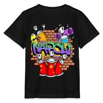 Neapel Italien Graffiti Spray Sprayer Spraydosen - Stanley/Stella Kinder T-Shirt MINI CREATOR  - Schwarz - Vorne - Mikhail (115cm)