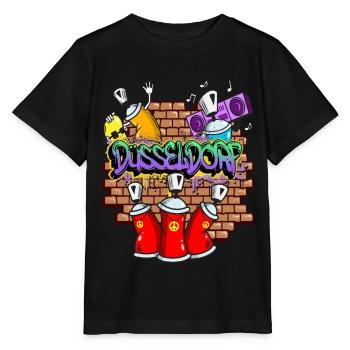Düsseldorf Allemagne City Graffiti Sprayer - T-shirt bio MINI CREATOR Stanley/Stella Enfant - noir - Devant - Mikhail (115cm)