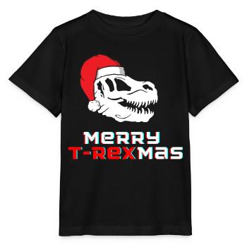 Merry T-Rexmas - Stanley/Stella MINI CREATOR Kids’ T-Shirt - black - Front - Mikhail (115cm)