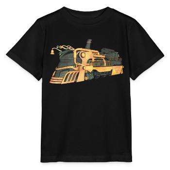 Steampunk Dampflokomotive - Stanley/Stella Kinder T-Shirt MINI CREATOR  - Schwarz - Vorne - Mikhail (115cm)