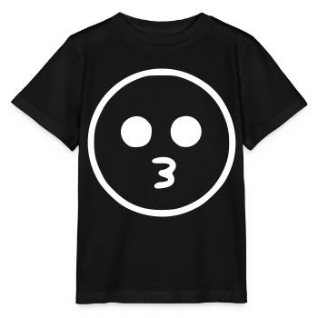 Emoji Skizze küssen weiß - Stanley/Stella Kinder T-Shirt MINI CREATOR  - Schwarz - Vorne - Mikhail (115cm)