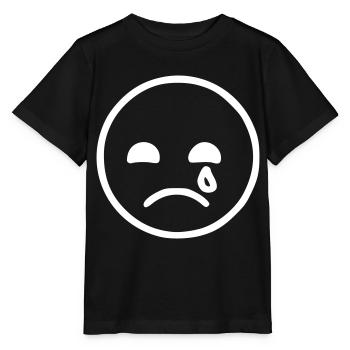 Emoji Skizze traurig weiß - Stanley/Stella Kinder T-Shirt MINI CREATOR  - Schwarz - Vorne - Mikhail (115cm)