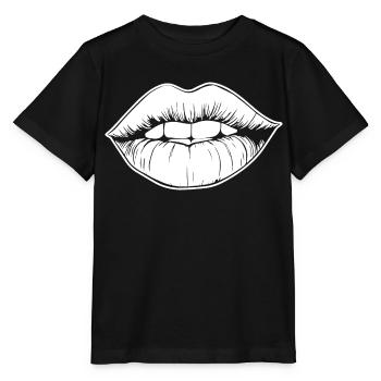 Lèvres, bouche, baisers lèvres - T-shirt bio MINI CREATOR Stanley/Stella Enfant - noir - Devant - Mikhail (115cm)