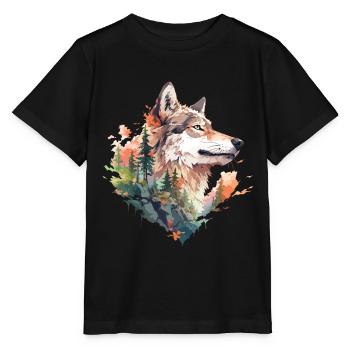 Wolf - Stanley/Stella Kinder T-Shirt MINI CREATOR  - Schwarz - Vorne - Mikhail (115cm)