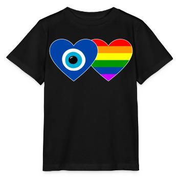Nazar Bead Rainbow Flag - Stanley/Stella MINI CREATOR Kids’ T-Shirt - black - Front - Mikhail (115cm)