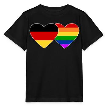 Drapeau arc-en-ciel de l’Allemagne - T-shirt bio MINI CREATOR Stanley/Stella Enfant - noir - Devant - Mikhail (115cm)