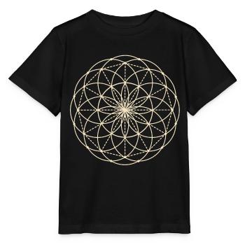 Sacred Geometry Flower - Stanley/Stella MINI CREATOR Kids’ T-Shirt - black - Front - Mikhail (115cm)