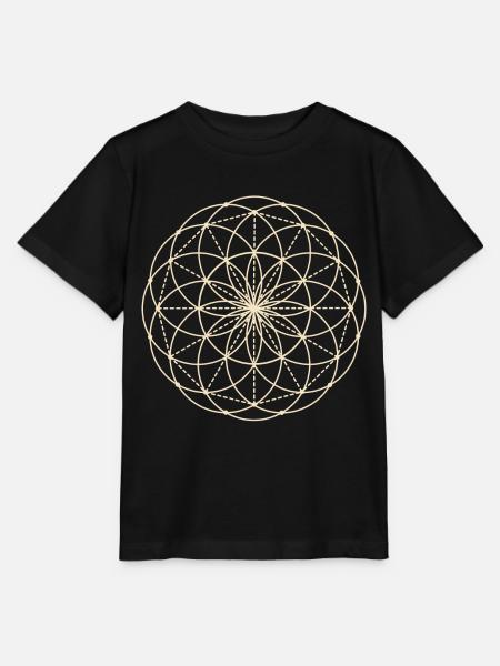 Heilige Geometrie Blume - Stanley/Stella Kinder T-Shirt MINI CREATOR  - Schwarz