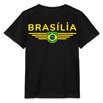 Brasília T-shirt for fans and travelers - Stanley/Stella MINI CREATOR Kids’ T-Shirt - black - Front - Mikhail (115cm)