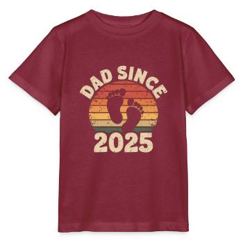 Dad Since 2025 - Stanley/Stella Kinder T-Shirt MINI CREATOR  - Burgunderrot - Vorne - Kain (125cm)
