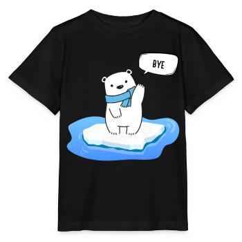 Kleiner Eisbär auf schmelzendem Eis - Bye - Stanley/Stella Kinder T-Shirt MINI CREATOR  - Schwarz - Vorne - Mikhail (115cm)