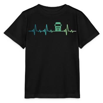 chauffeur routier battement de coeur camion  - T-shirt bio MINI CREATOR Stanley/Stella Enfant - noir - Devant - Mikhail (115cm)