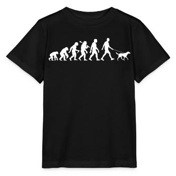 Man With Dog Evolution Walking For Men - Stanley/Stella MINI CREATOR Kids’ T-Shirt - black - Front - Mikhail (115cm)