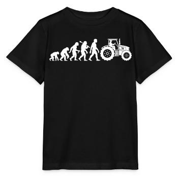 Tractor Tractor Evolution Farmer Farmer Retro - Stanley/Stella MINI CREATOR Kids’ T-Shirt - black - Front - Mikhail (115cm)