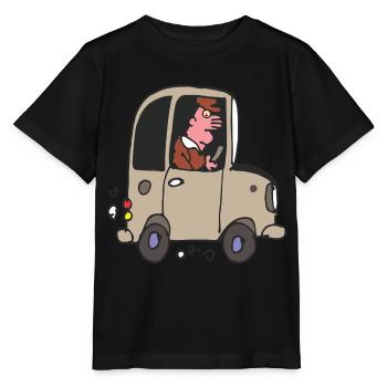 Autofahrer Zeichentrick - Stanley/Stella Kinder T-Shirt MINI CREATOR  - Schwarz - Vorne - Mikhail (115cm)